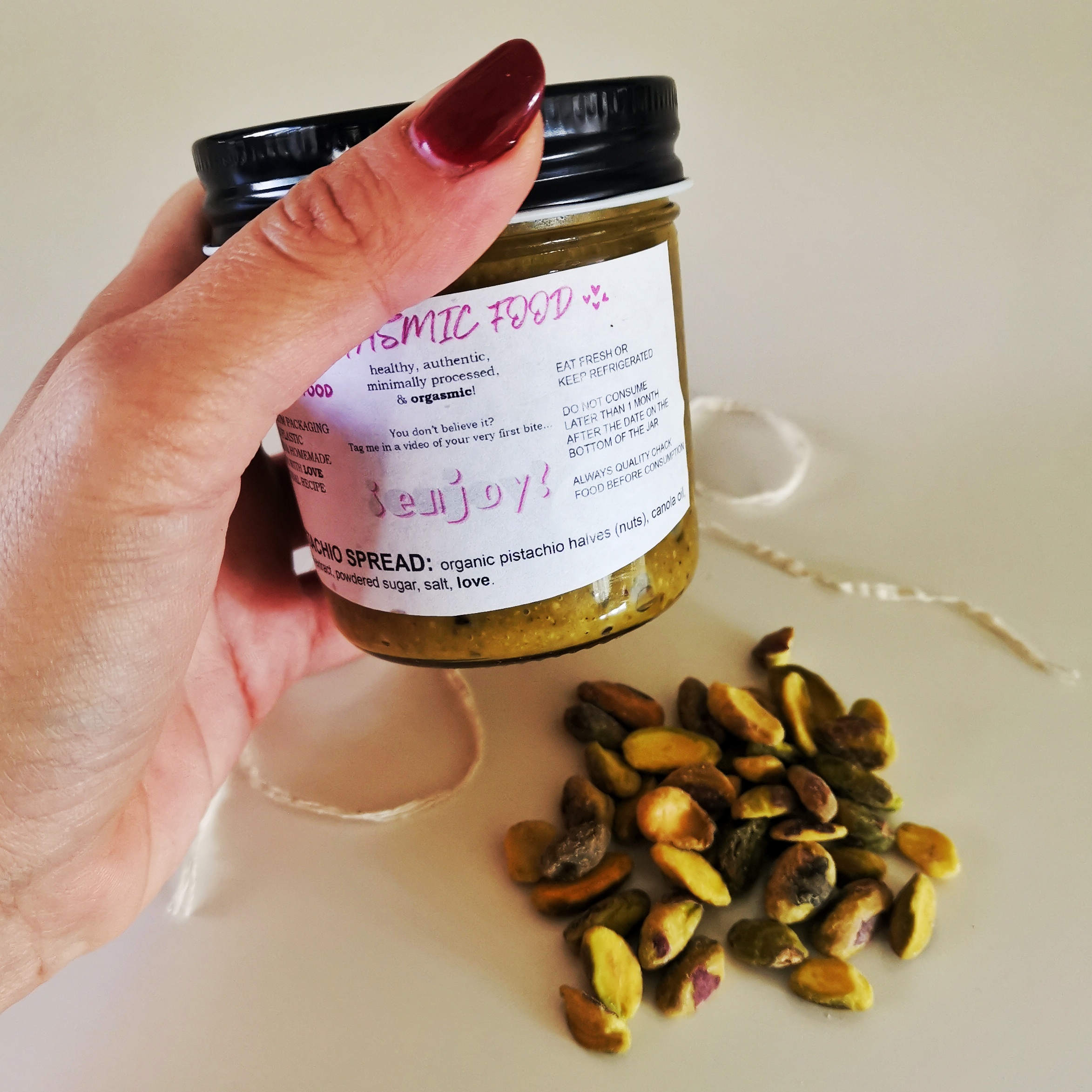 Orgasmic pistachio spread