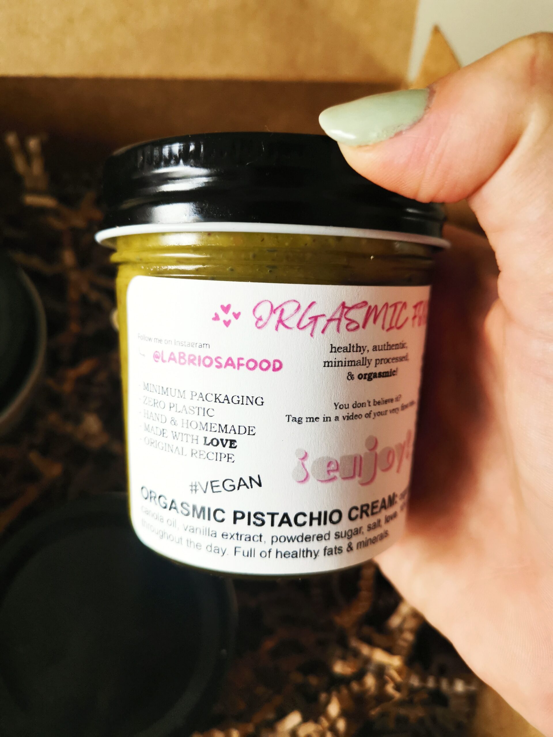 Orgasmic pistachio cream orgasmic food go nuts package